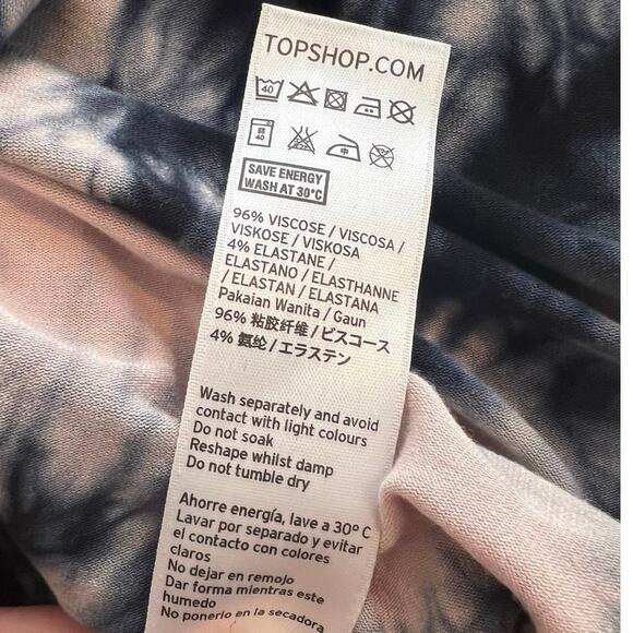 Topshop Tie-Dye Low Back Maxi Dress - Pink & Black - 12 - Picture 8 of 8